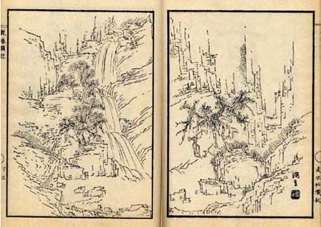 観瀑図誌（縋藤潭の画）　日本漢文の世界 kambun.jp
